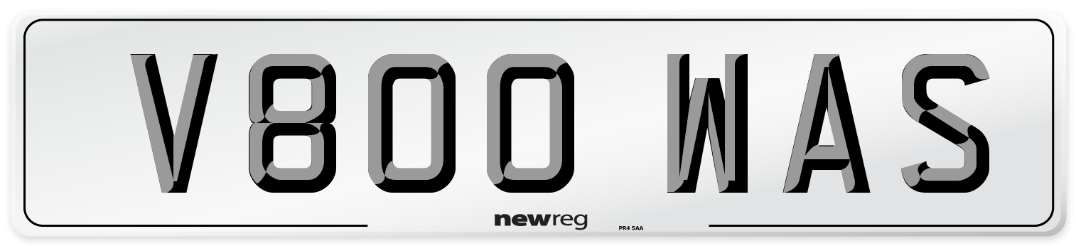 V800 WAS Number Plate from New Reg
